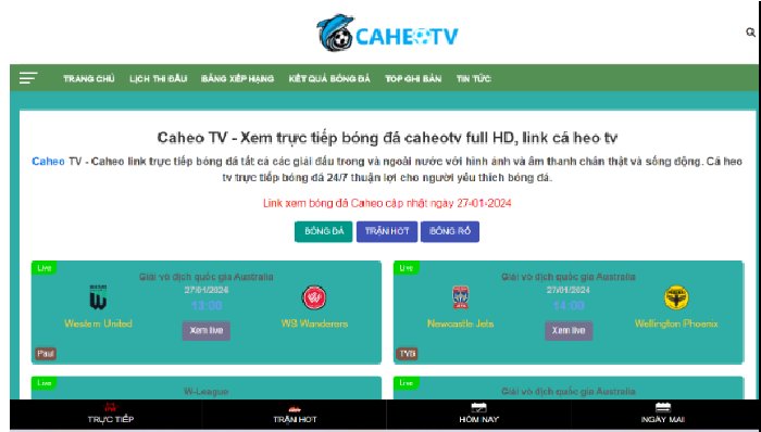 CaheoTV - Trải nghiệm bóng đá trực tuyến đỉnh cao 